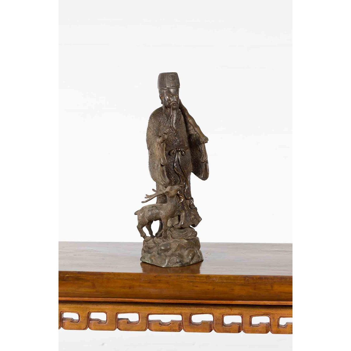 Vintage Lost Wax Cast Bronze Statuette of a Chinese Ancestral Figure-12. Asian & Chinese Furniture, Art, Antiques, Vintage Home Décor for sale at FEA Home
