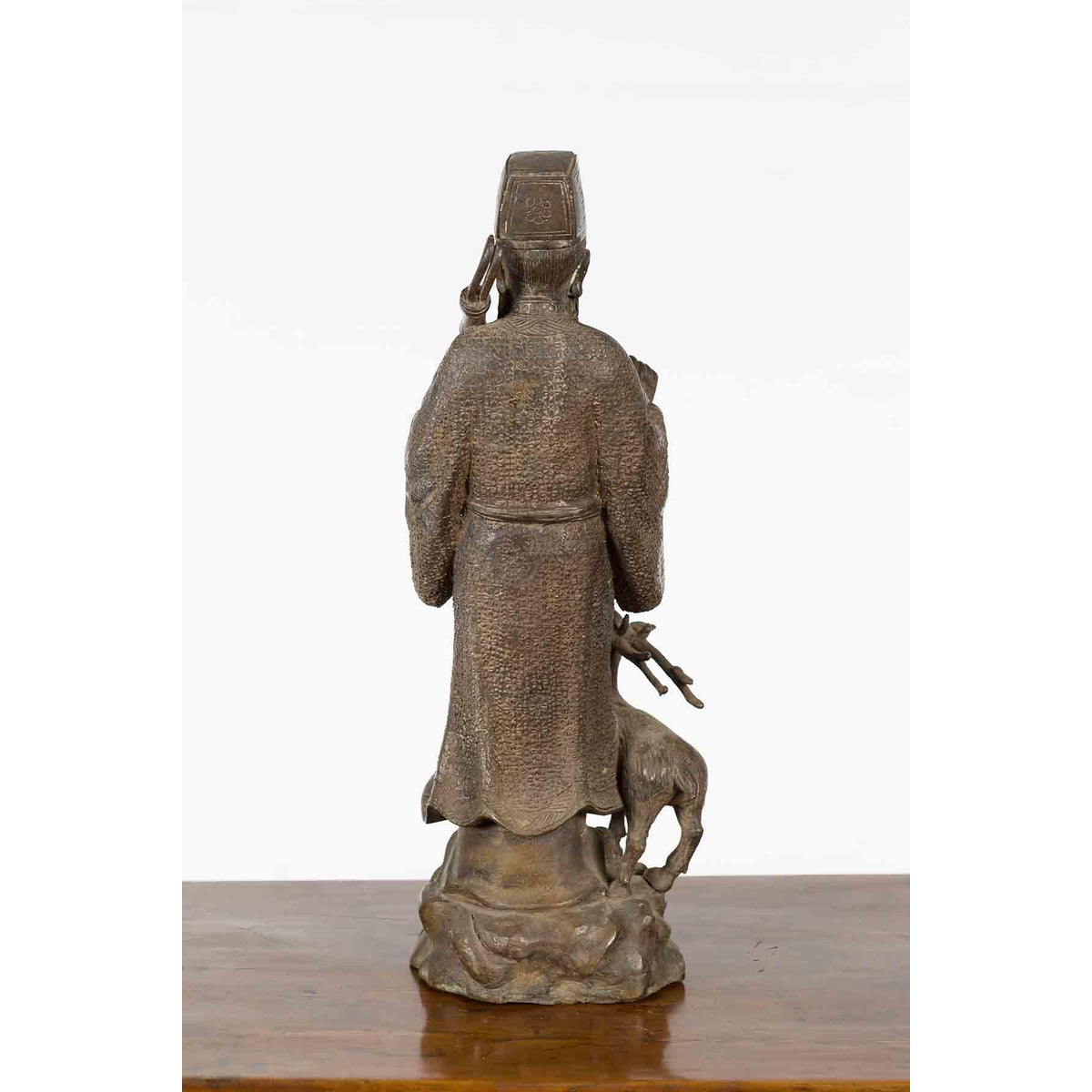 Vintage Lost Wax Cast Bronze Statuette of a Chinese Ancestral Figure-15. Asian & Chinese Furniture, Art, Antiques, Vintage Home Décor for sale at FEA Home