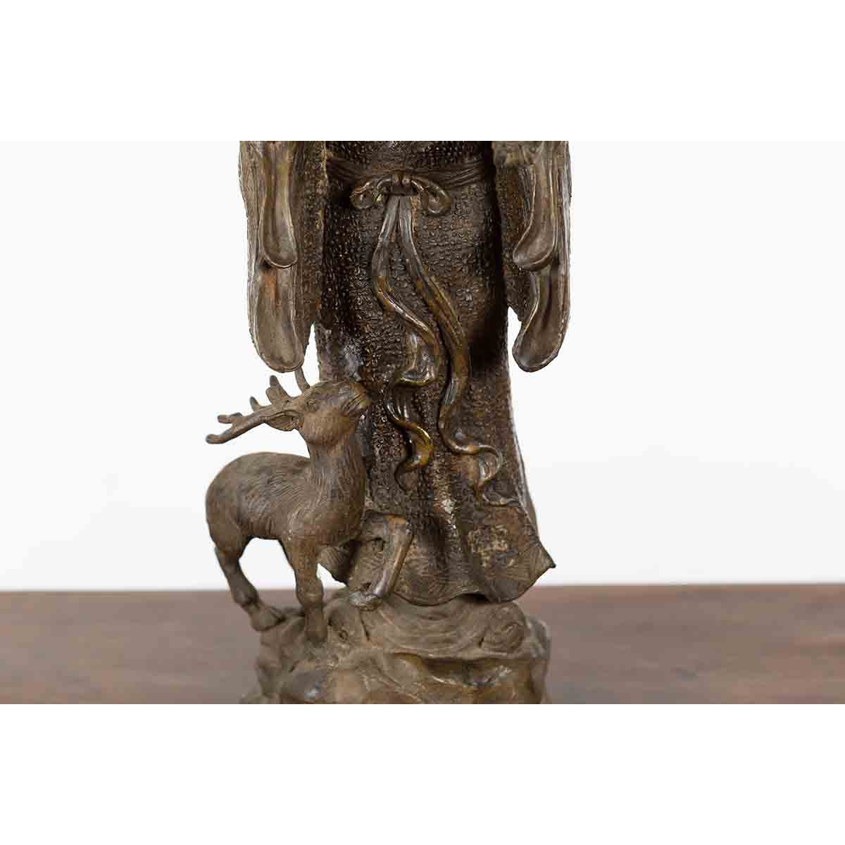 Vintage Lost Wax Cast Bronze Statuette of a Chinese Ancestral Figure-6. Asian & Chinese Furniture, Art, Antiques, Vintage Home Décor for sale at FEA Home