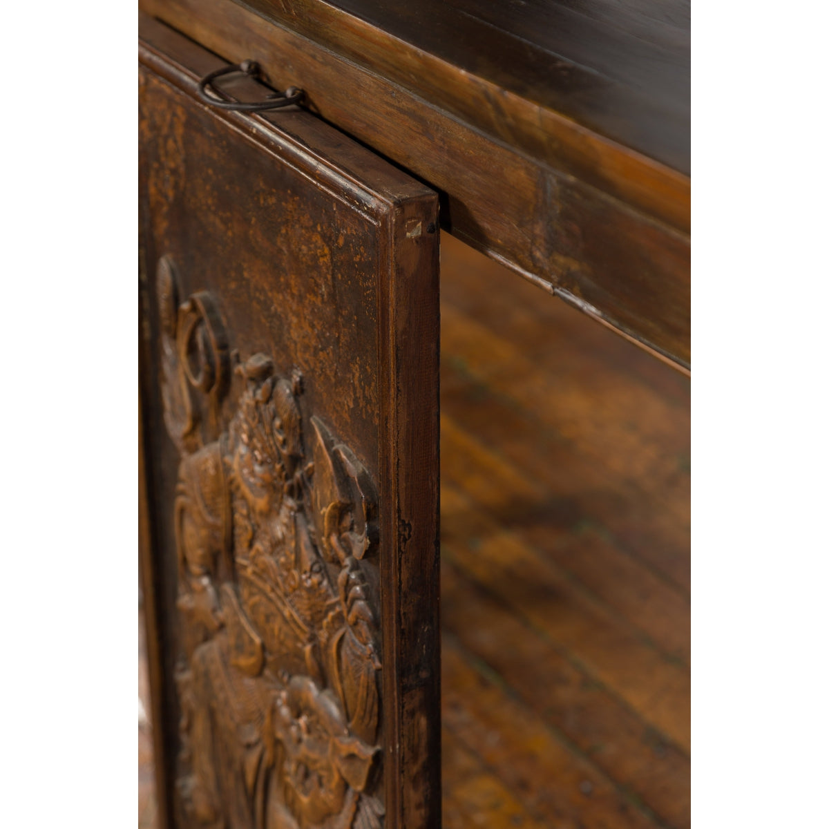 Chinese Zhejiang Vintage Low-Relief Wall Plaque Depicting a Celestial Guardian-14. Asian & Chinese Furniture, Art, Antiques, Vintage Home Décor for sale at FEA Home