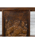 Chinese Zhejiang Vintage Low-Relief Wall Plaque Depicting a Celestial Guardian-4. Asian & Chinese Furniture, Art, Antiques, Vintage Home Décor for sale at FEA Home