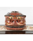 Japanese Edo Period Noh Theater Mask with Red, Black and Golden Patina-3. Asian & Chinese Furniture, Art, Antiques, Vintage Home Décor for sale at FEA Home