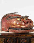 Japanese Edo Period Noh Theater Mask with Red, Black and Golden Patina-2. Asian & Chinese Furniture, Art, Antiques, Vintage Home Décor for sale at FEA Home