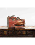Japanese Edo Period Noh Theater Mask with Red, Black and Golden Patina-5. Asian & Chinese Furniture, Art, Antiques, Vintage Home Décor for sale at FEA Home
