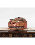 Japanese Edo Period Noh Theater Mask with Red, Black and Golden Patina-8. Asian & Chinese Furniture, Art, Antiques, Vintage Home Décor for sale at FEA Home