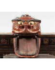 Japanese Edo Period Noh Theater Mask with Red, Black and Golden Patina-9. Asian & Chinese Furniture, Art, Antiques, Vintage Home Décor for sale at FEA Home