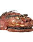 Japanese Edo Period Noh Theater Mask with Red, Black and Golden Patina-1. Asian & Chinese Furniture, Art, Antiques, Vintage Home Décor for sale at FEA Home
