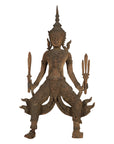 Hand-Carved Wooden Temple Sculpture Depicting a Thai Warrior Ready for Battle-1. Asian & Chinese Furniture, Art, Antiques, Vintage Home Décor for sale at FEA Home