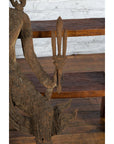 Hand-Carved Wooden Temple Sculpture Depicting a Thai Warrior Ready for Battle-10. Asian & Chinese Furniture, Art, Antiques, Vintage Home Décor for sale at FEA Home