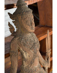 Hand-Carved Wooden Temple Sculpture Depicting a Thai Warrior Ready for Battle-15. Asian & Chinese Furniture, Art, Antiques, Vintage Home Décor for sale at FEA Home