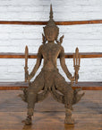 Hand-Carved Wooden Temple Sculpture Depicting a Thai Warrior Ready for Battle-2. Asian & Chinese Furniture, Art, Antiques, Vintage Home Décor for sale at FEA Home