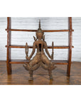 Hand-Carved Wooden Temple Sculpture Depicting a Thai Warrior Ready for Battle-4. Asian & Chinese Furniture, Art, Antiques, Vintage Home Décor for sale at FEA Home