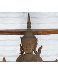Hand-Carved Wooden Temple Sculpture Depicting a Thai Warrior Ready for Battle-5. Asian & Chinese Furniture, Art, Antiques, Vintage Home Décor for sale at FEA Home