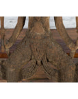 Hand-Carved Wooden Temple Sculpture Depicting a Thai Warrior Ready for Battle-7. Asian & Chinese Furniture, Art, Antiques, Vintage Home Décor for sale at FEA Home