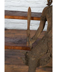 Hand-Carved Wooden Temple Sculpture Depicting a Thai Warrior Ready for Battle-9. Asian & Chinese Furniture, Art, Antiques, Vintage Home Décor for sale at FEA Home