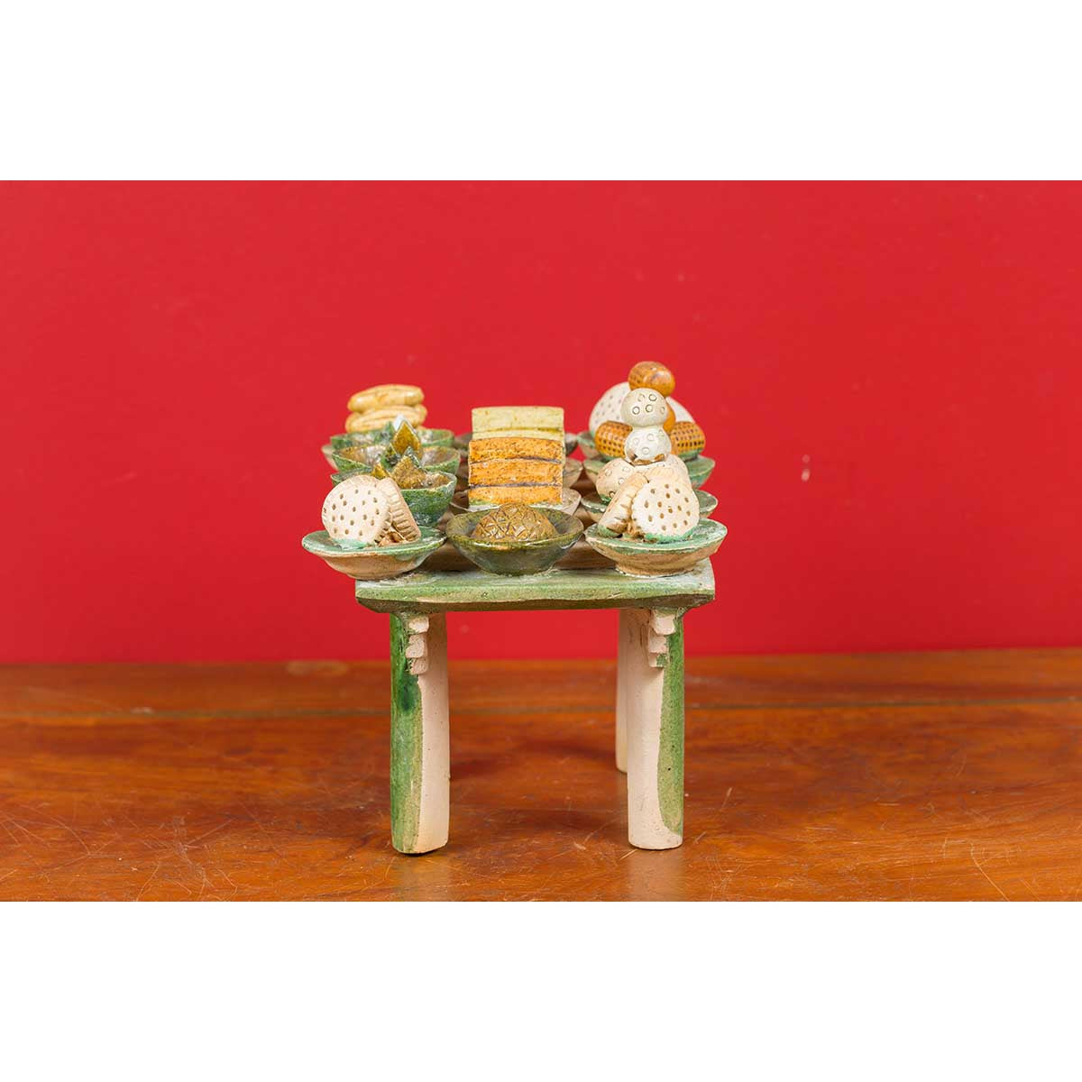 Chinese Ming Dynasty 15th or 16th Century Glazed Terracotta Funeral Table Mingqi-9. Asian & Chinese Furniture, Art, Antiques, Vintage Home Décor for sale at FEA Home
