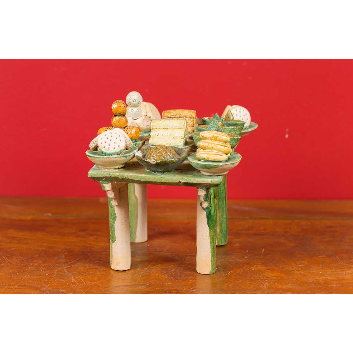Chinese Ming Dynasty 15th or 16th Century Glazed Terracotta Funeral Table Mingqi-11. Asian & Chinese Furniture, Art, Antiques, Vintage Home Décor for sale at FEA Home