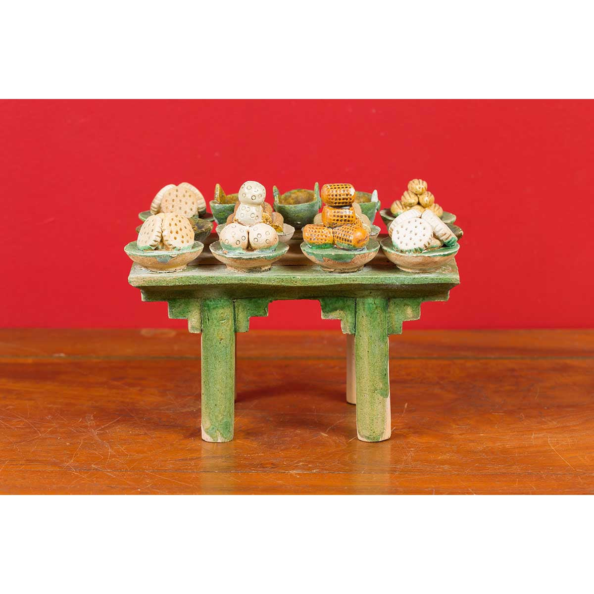 Chinese Ming Dynasty 15th or 16th Century Glazed Terracotta Funeral Table Mingqi-3. Asian & Chinese Furniture, Art, Antiques, Vintage Home Décor for sale at FEA Home
