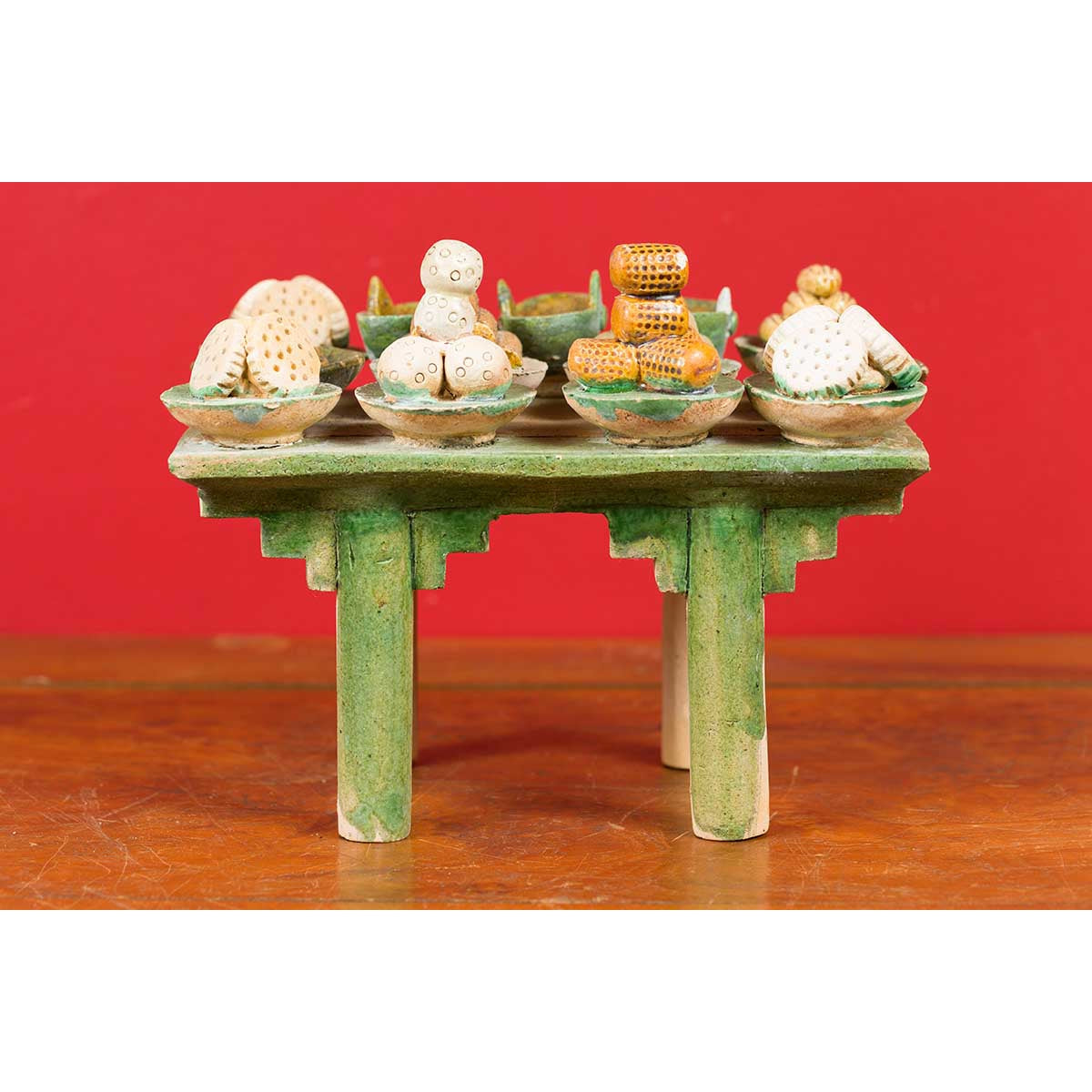Chinese Ming Dynasty 15th or 16th Century Glazed Terracotta Funeral Table Mingqi-6. Asian & Chinese Furniture, Art, Antiques, Vintage Home Décor for sale at FEA Home