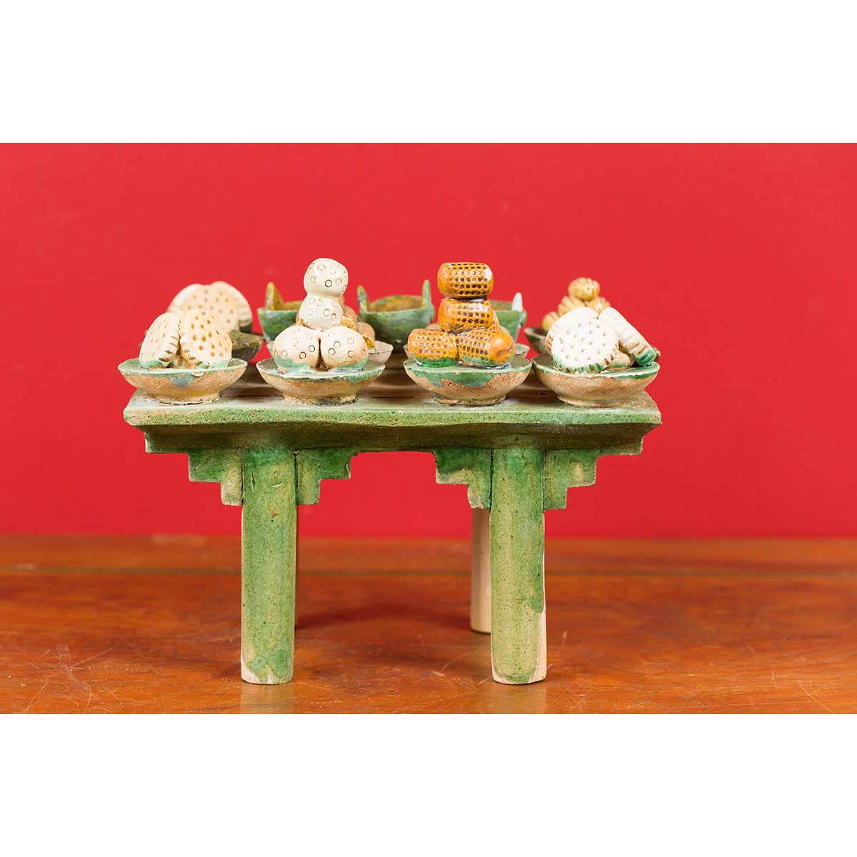 Chinese Ming Dynasty 15th or 16th Century Glazed Terracotta Funeral Table Mingqi-7. Asian & Chinese Furniture, Art, Antiques, Vintage Home Décor for sale at FEA Home