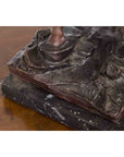 Vintage Lost Wax Cast Bronze Statuette of a Deer Mounted on Marble Base-11. Asian & Chinese Furniture, Art, Antiques, Vintage Home Décor for sale at FEA Home