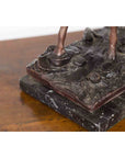 Vintage Lost Wax Cast Bronze Statuette of a Deer Mounted on Marble Base-12. Asian & Chinese Furniture, Art, Antiques, Vintage Home Décor for sale at FEA Home