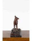 Vintage Lost Wax Cast Bronze Statuette of a Deer Mounted on Marble Base-13. Asian & Chinese Furniture, Art, Antiques, Vintage Home Décor for sale at FEA Home