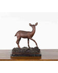 Vintage Lost Wax Cast Bronze Statuette of a Deer Mounted on Marble Base-14. Asian & Chinese Furniture, Art, Antiques, Vintage Home Décor for sale at FEA Home