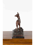 Vintage Lost Wax Cast Bronze Statuette of a Deer Mounted on Marble Base-15. Asian & Chinese Furniture, Art, Antiques, Vintage Home Décor for sale at FEA Home