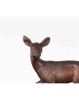 Vintage Lost Wax Cast Bronze Statuette of a Deer Mounted on Marble Base-6. Asian & Chinese Furniture, Art, Antiques, Vintage Home Décor for sale at FEA Home