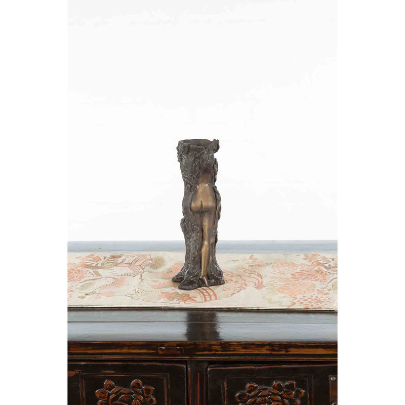 Small Vintage Bronze Dryad Tree Nymph Candle Holder-YNE668-6. Asian & Chinese Furniture, Art, Antiques, Vintage Home Décor for sale at FEA Home