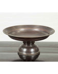 Vintage Cast Bronze Circular Cake Stand with Dark Patina-5. Asian & Chinese Furniture, Art, Antiques, Vintage Home Décor for sale at FEA Home