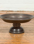 Vintage Cast Bronze Circular Cake Stand with Dark Patina-2. Asian & Chinese Furniture, Art, Antiques, Vintage Home Décor for sale at FEA Home