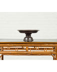 Vintage Cast Bronze Circular Cake Stand with Dark Patina-10. Asian & Chinese Furniture, Art, Antiques, Vintage Home Décor for sale at FEA Home