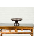 Vintage Cast Bronze Circular Cake Stand with Dark Patina-11. Asian & Chinese Furniture, Art, Antiques, Vintage Home Décor for sale at FEA Home
