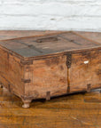 Rustic Indian 19th Century Treasure Box with Carved Rosettes and Small Feet-2. Asian & Chinese Furniture, Art, Antiques, Vintage Home Décor for sale at FEA Home