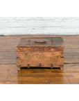 Rustic Indian 19th Century Treasure Box with Carved Rosettes and Small Feet-12. Asian & Chinese Furniture, Art, Antiques, Vintage Home Décor for sale at FEA Home