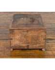 Rustic Indian 19th Century Treasure Box with Carved Rosettes and Small Feet-14. Asian & Chinese Furniture, Art, Antiques, Vintage Home Décor for sale at FEA Home