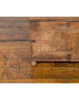 Rustic Indian 19th Century Treasure Box with Carved Rosettes and Small Feet-15. Asian & Chinese Furniture, Art, Antiques, Vintage Home Décor for sale at FEA Home