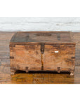 Rustic Indian 19th Century Treasure Box with Carved Rosettes and Small Feet-5. Asian & Chinese Furniture, Art, Antiques, Vintage Home Décor for sale at FEA Home