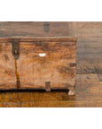 Rustic Indian 19th Century Treasure Box with Carved Rosettes and Small Feet-9. Asian & Chinese Furniture, Art, Antiques, Vintage Home Décor for sale at FEA Home
