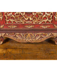 Antique Madura Hand Carved Wooden Treasure Chest with Red and Gold Décor-10. Asian & Chinese Furniture, Art, Antiques, Vintage Home Décor for sale at FEA Home