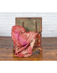 Antique Madura Hand Carved Wooden Treasure Chest with Red and Gold Décor-3. Asian & Chinese Furniture, Art, Antiques, Vintage Home Décor for sale at FEA Home