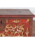 Antique Madura Hand Carved Wooden Treasure Chest with Red and Gold Décor-7. Asian & Chinese Furniture, Art, Antiques, Vintage Home Décor for sale at FEA Home