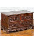 Early 20th Century Madurese Treasure Chest with Hand-Carved Floral Décor-5. Asian & Chinese Furniture, Art, Antiques, Vintage Home Décor for sale at FEA Home