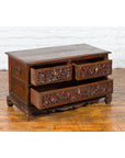 Early 20th Century Madurese Treasure Chest with Hand-Carved Floral Décor-6. Asian & Chinese Furniture, Art, Antiques, Vintage Home Décor for sale at FEA Home