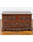 Early 20th Century Madurese Treasure Chest with Hand-Carved Floral Décor-2. Asian & Chinese Furniture, Art, Antiques, Vintage Home Décor for sale at FEA Home