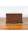 Early 20th Century Madurese Treasure Chest with Hand-Carved Floral Décor-8. Asian & Chinese Furniture, Art, Antiques, Vintage Home Décor for sale at FEA Home