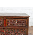Early 20th Century Madurese Treasure Chest with Hand-Carved Floral Décor-10. Asian & Chinese Furniture, Art, Antiques, Vintage Home Décor for sale at FEA Home