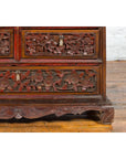 Early 20th Century Madurese Treasure Chest with Hand-Carved Floral Décor-13. Asian & Chinese Furniture, Art, Antiques, Vintage Home Décor for sale at FEA Home